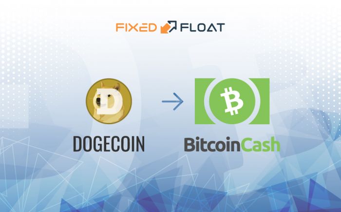 Câmbio Dogecoin por Bitcoin Cash